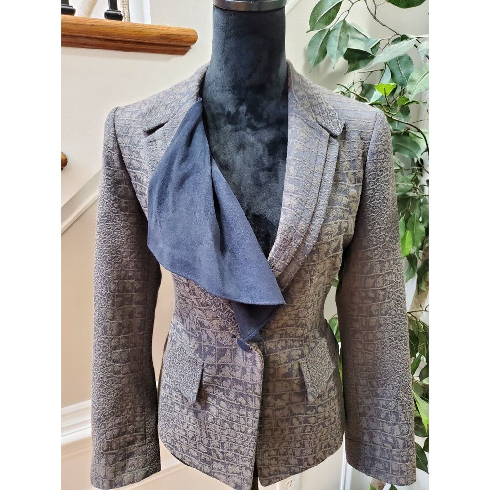 Thee Women's Gray Polyester Long Sleeve Single Breasted Casual Jacket Blazer M - Picture 8 of 13